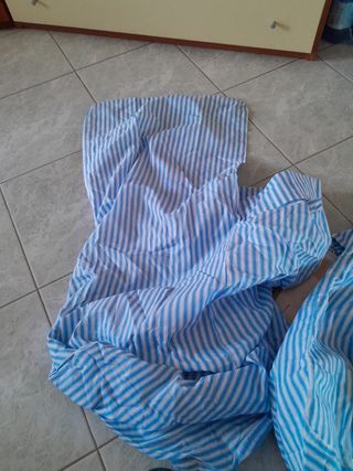 Coprisedie blu & bianche a righe