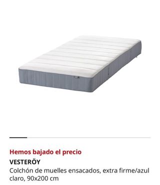 Colchón VESTERÖY 90x200 firme
