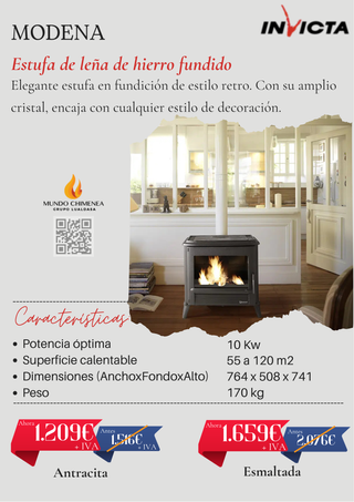 Estufas de Leña - INVICTA - Diseños llamativos!
