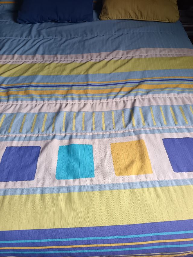 Set copripiumino - 1,35m, 2 tende, risvolti e bordo