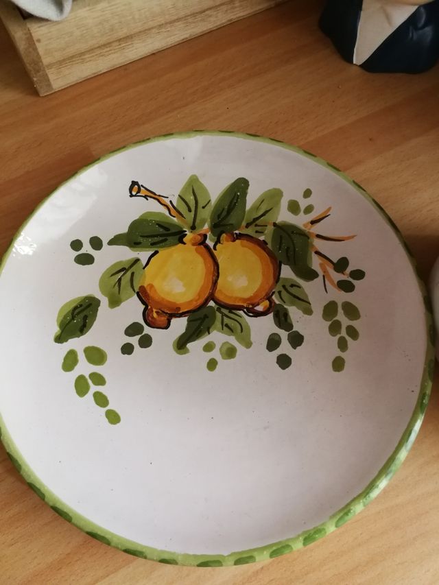 Tazza e piattino limone ceramica