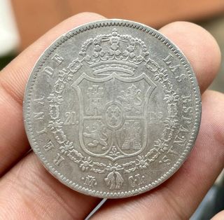 Moneda PLATA 20 Reales 1850 Madrid CL . ISABEL II 