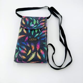 Bolso bandolera mini 3 apartados plumas multicolor