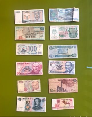 Billetes antiguos varios países