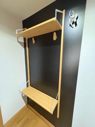 Estantería-perchero madera-metal
