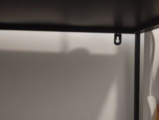 Comodino consolle nero 2 ripiani e 2 cassetti