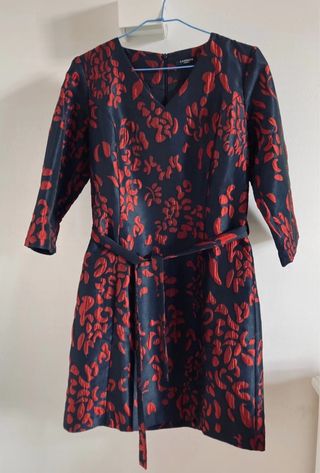 Vestido Lanidor cóctel rojo-negro