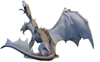 Miniatura Drago d'Argento antico in resina (D&D)