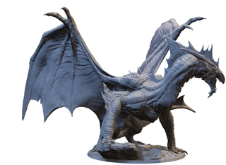 Miniatura Drago d'Argento antico in resina (D&D)