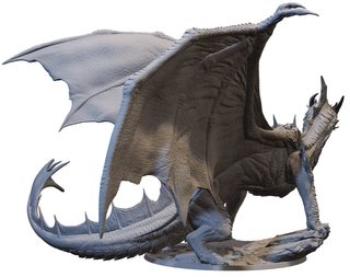 Miniatura Drago d'Argento antico in resina (D&D)
