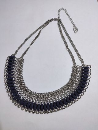 Collar acero azul y plata