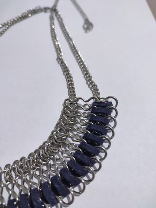 Collar acero azul y plata