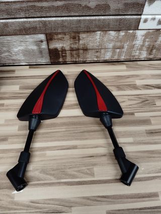 Retrovisores moto - Espejos negros rojos