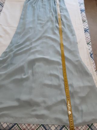Vestido largo tirante fino S azul Bershka tul forr