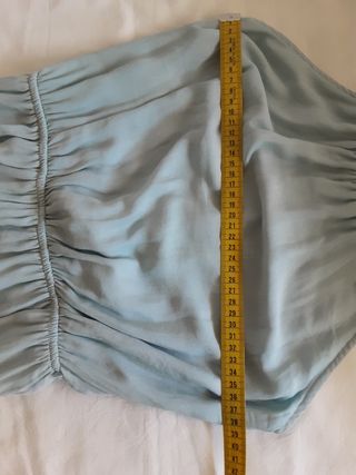 Vestido largo tirante fino S azul Bershka tul forr