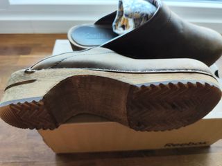 Zuecos de madera marrón, talla 40