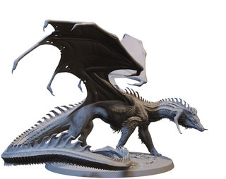 Miniatura Drago Nero Resina D&D