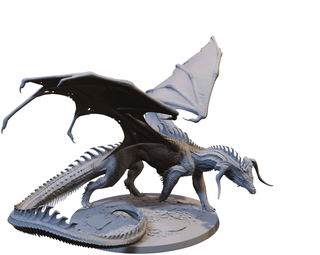 Miniatura Drago Nero Resina D&D