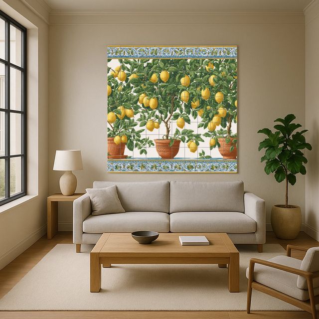 Mural cerámico limoneros en maceta – Mediterráneo