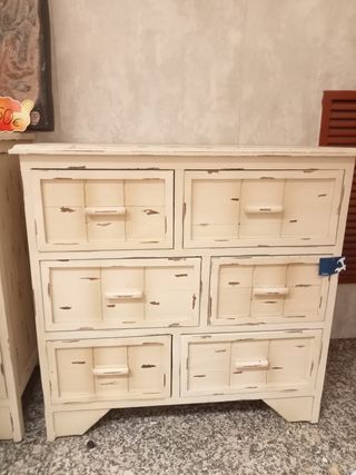 Mesitas auxiliares blancas estilo rústico