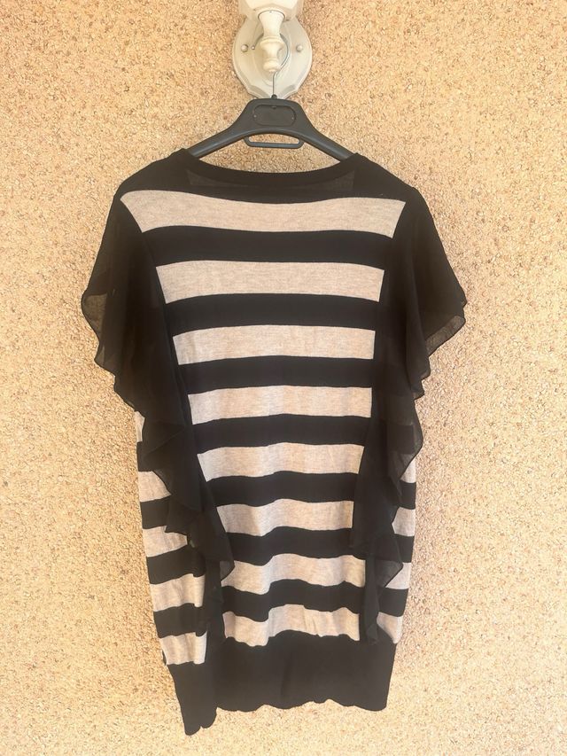 Suéter rayas beige-negro