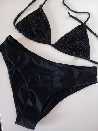 Bikini nero paillettes