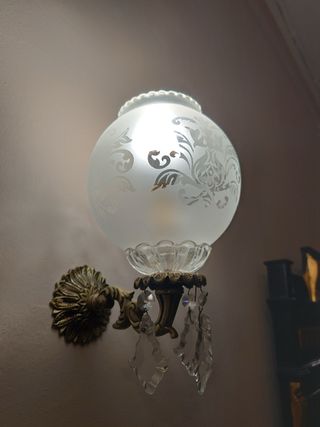 2 Apliques pared antiguos dorado envejecido