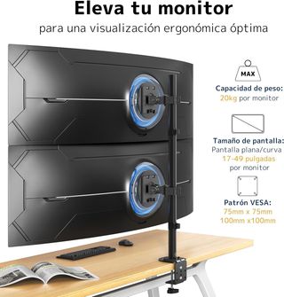 Soporte monitor doble vertical 17-49" VESA NUEVO