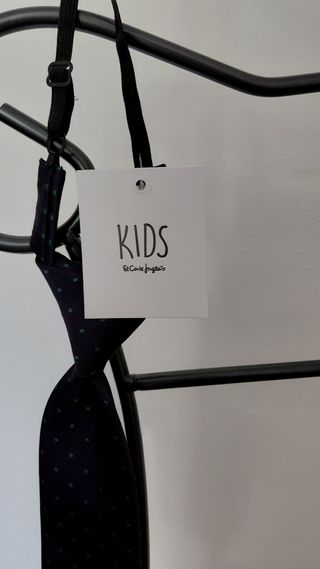 Corbata niño azul marino - puntos verdes