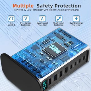 Cargador USB múltiple 520W 8 puertos GAN NUEVO