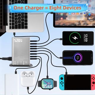 Cargador USB múltiple 520W 8 puertos GAN NUEVO