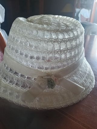 Sombrero pamela blanco niña