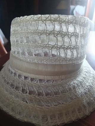 Sombrero pamela blanco niña