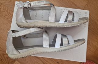 Sandalias Geox Plata-Blanco