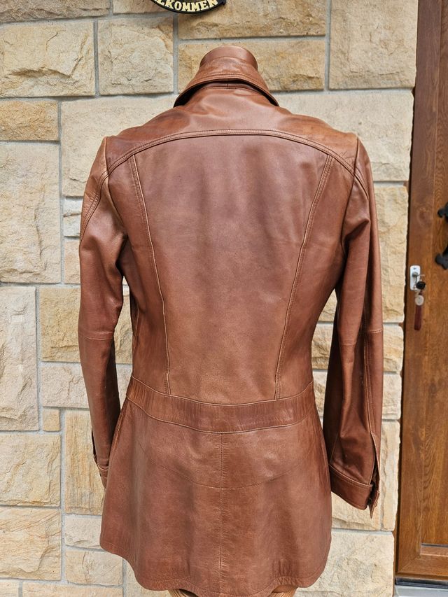 Chaqueta piel marrón cognac M