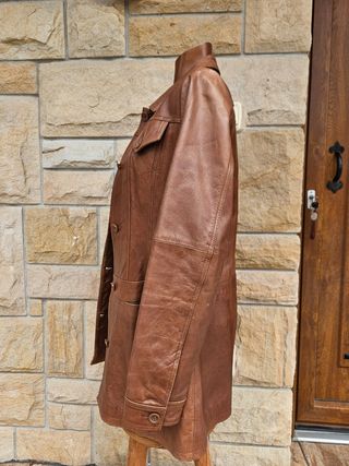 Chaqueta piel marrón cognac M
