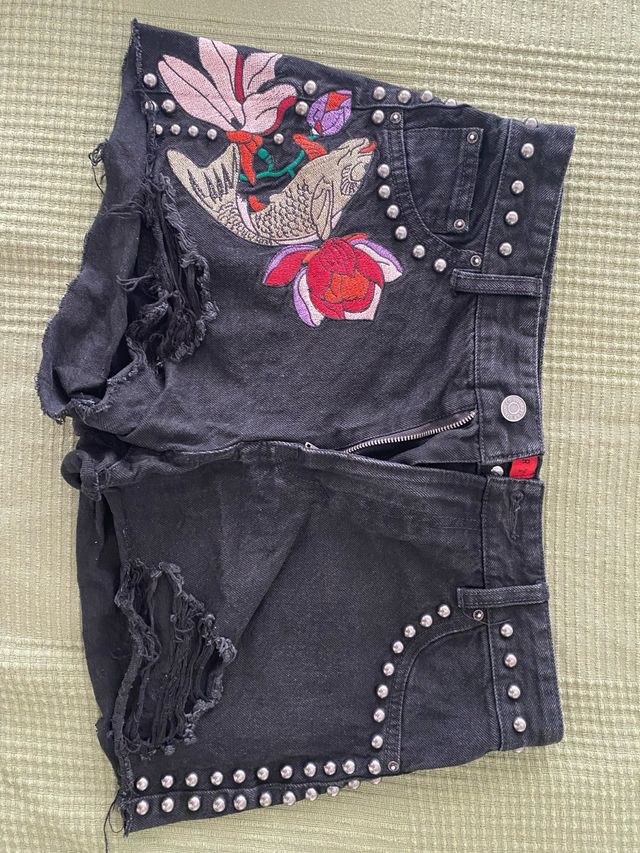 Shorts vaqueros Pull&Bear negros