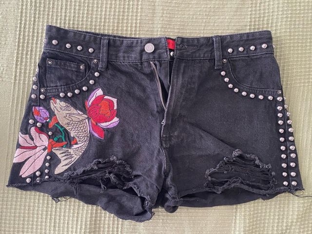 Shorts vaqueros Pull&Bear negros