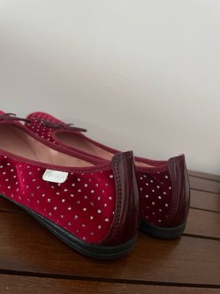 Bailarinas Beautiful Paola terciopelo rojo