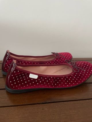 Bailarinas Beautiful Paola terciopelo rojo