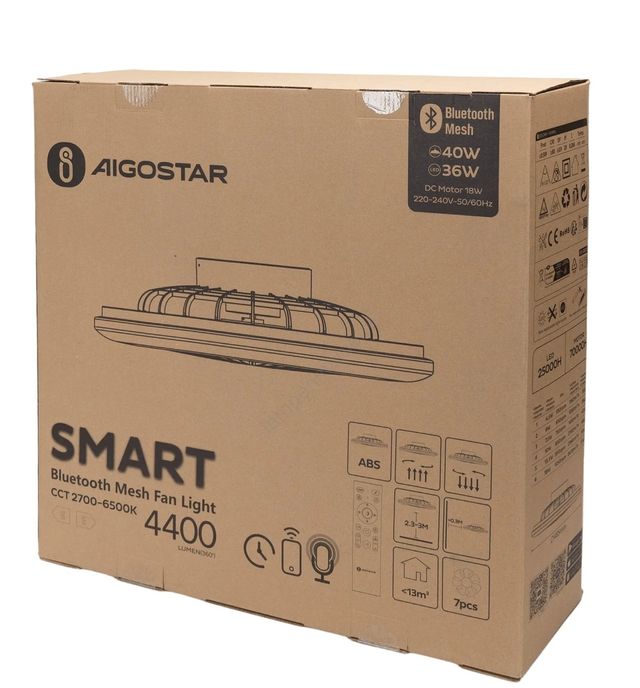 Aigostar Smart LED 40W - Ventilador techo