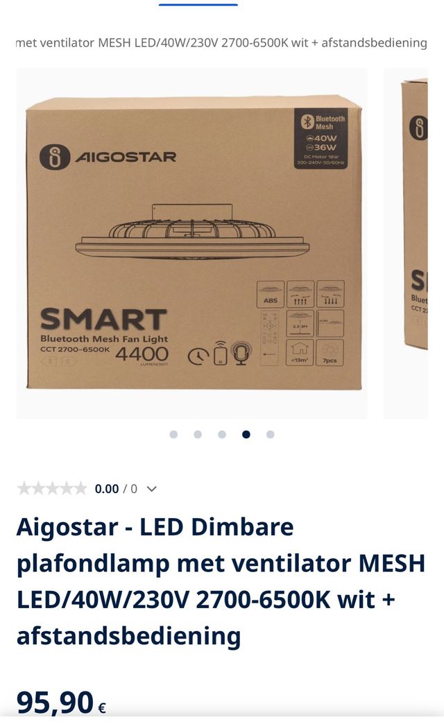 Aigostar Smart LED 40W - Ventilador techo