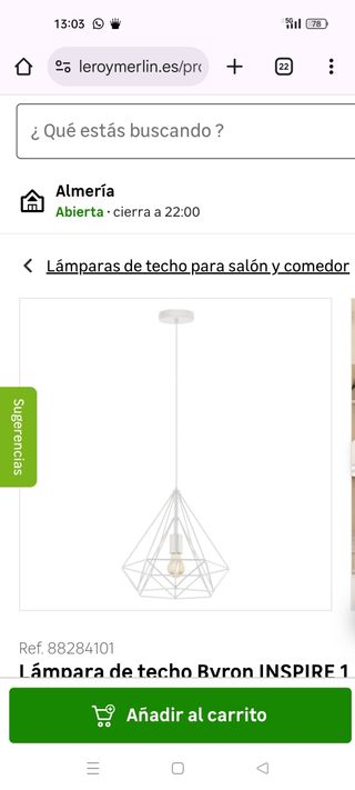Lámpara techo INSPIRE blanca