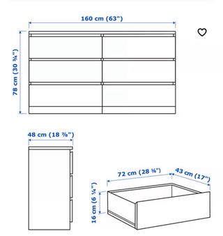 Cómoda IKEA MALM 6 cajones
