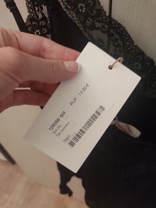 Camiseta lencera negra S/M 38