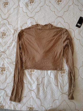 Top de mangas largas caci, marrón claro
