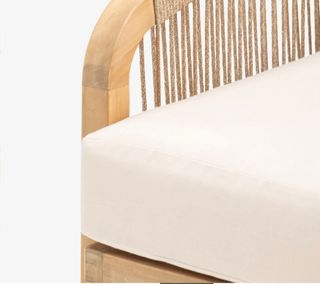 Sofá 3 plazas - Madera y cuerda beige