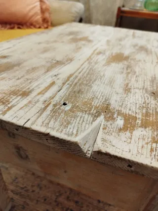 ULTIMO PRECIO Mesa tocinera blanca de madera