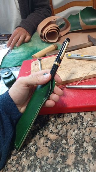 Funda Pluma Estilográfica Piel Verde