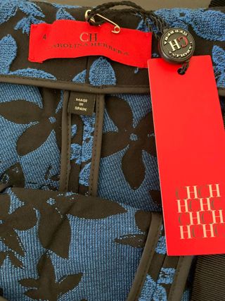 Vestido Carolina Herrera azul y negro